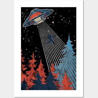 UFO Abduction Distressed Posters and Art